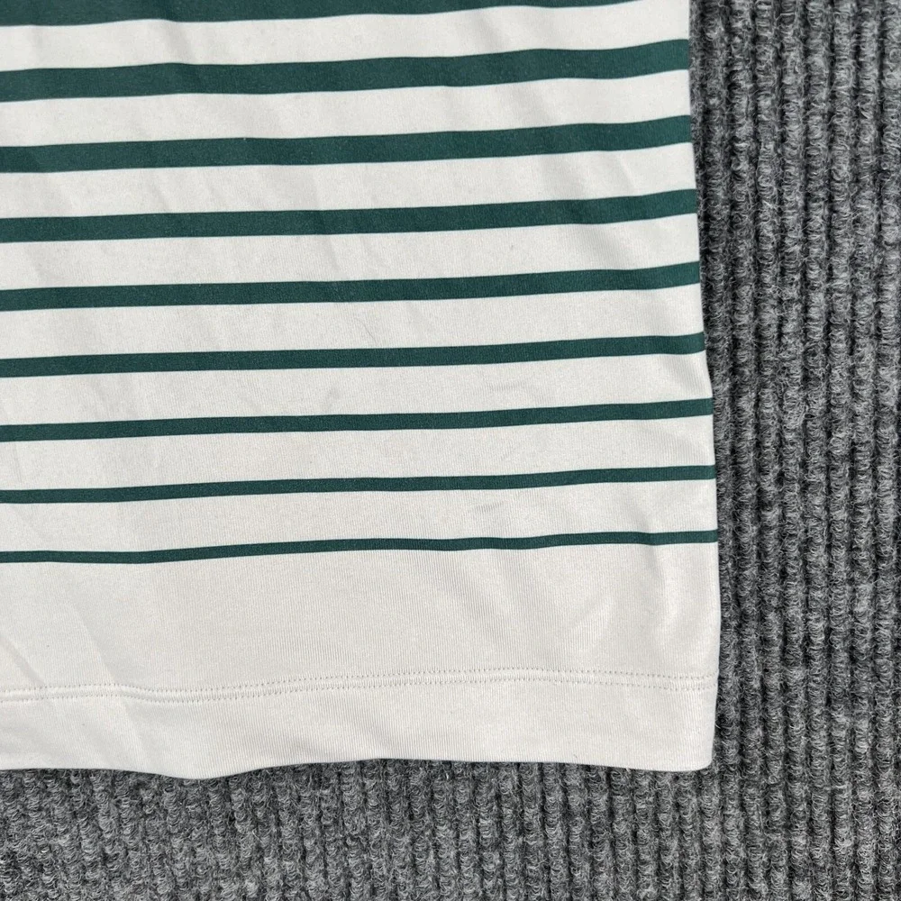 Nike‎ Tiger Woods Polo Mens Large Green Striped Short Sleeve Golf Outdoor